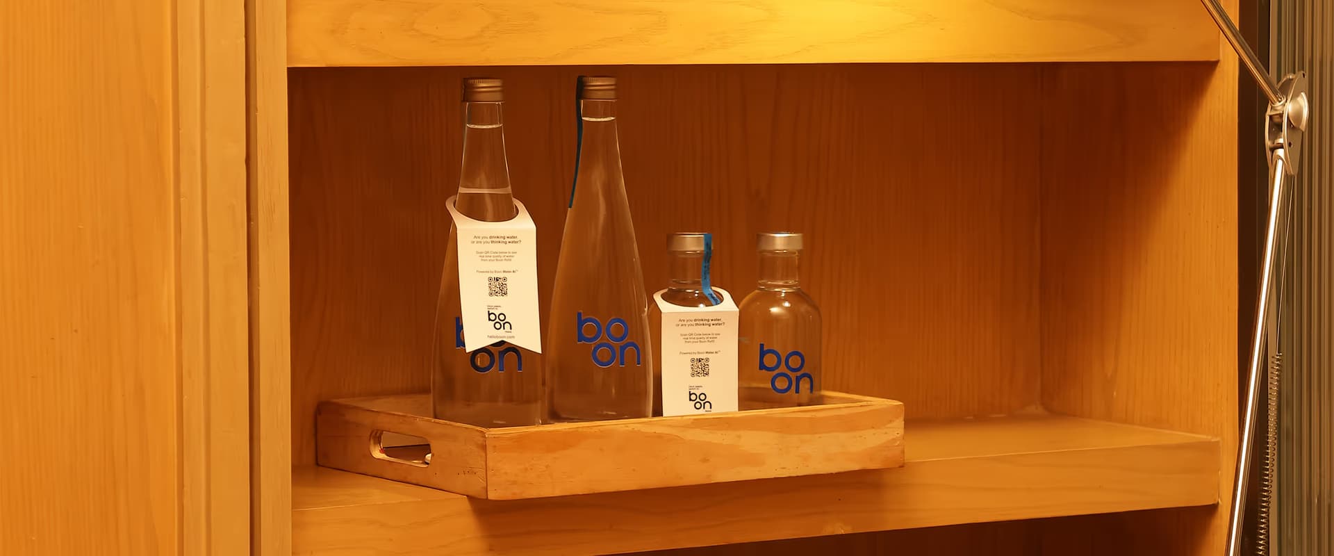 Glass bottles on the Boon Refill Easy Plus line