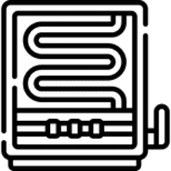 Purify Tall rear connection diagram: inlet supply and outlet drain