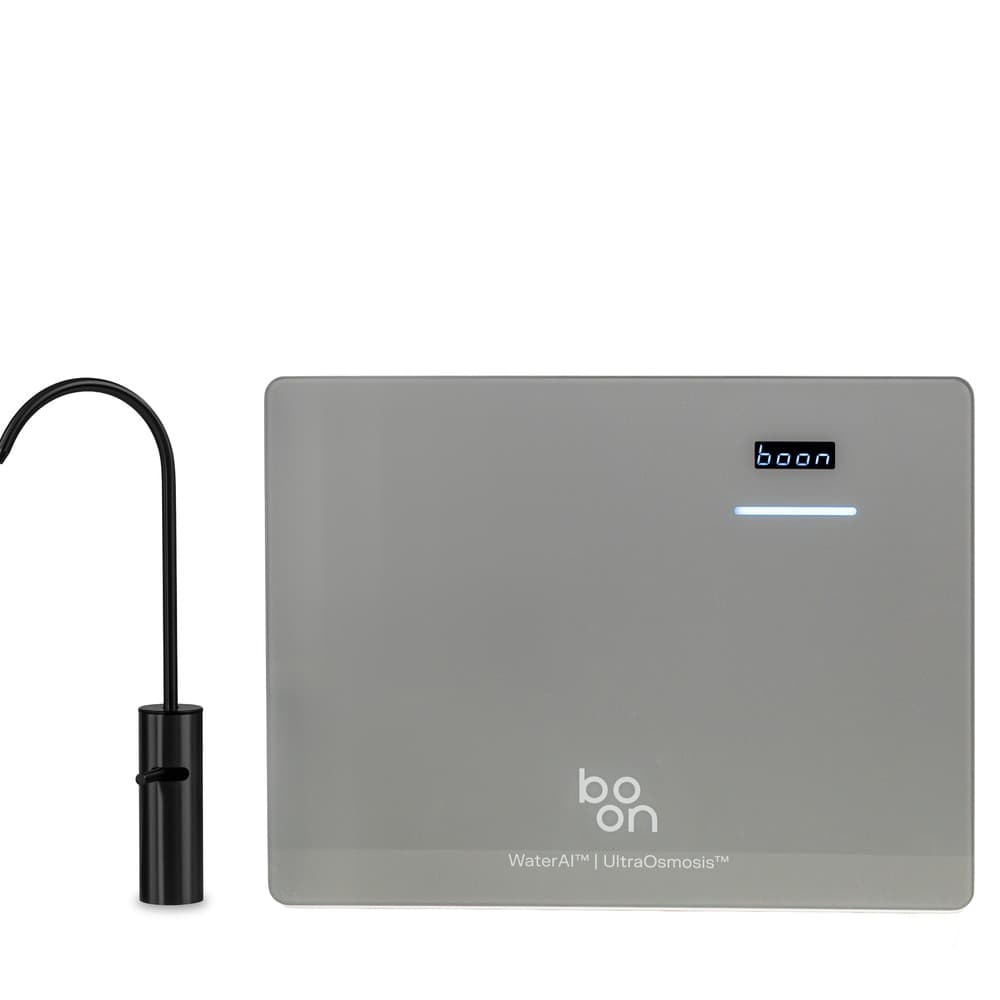 ตัวเครื่องกรองใต้ซิงก์ของ Boon Tap หน้ากระจกพร้อมจอ LED
