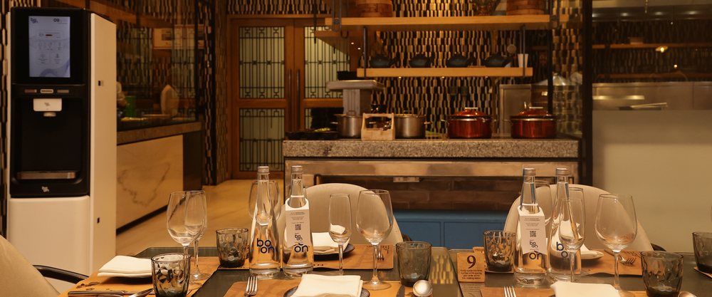 Premium restaurant with Boon water