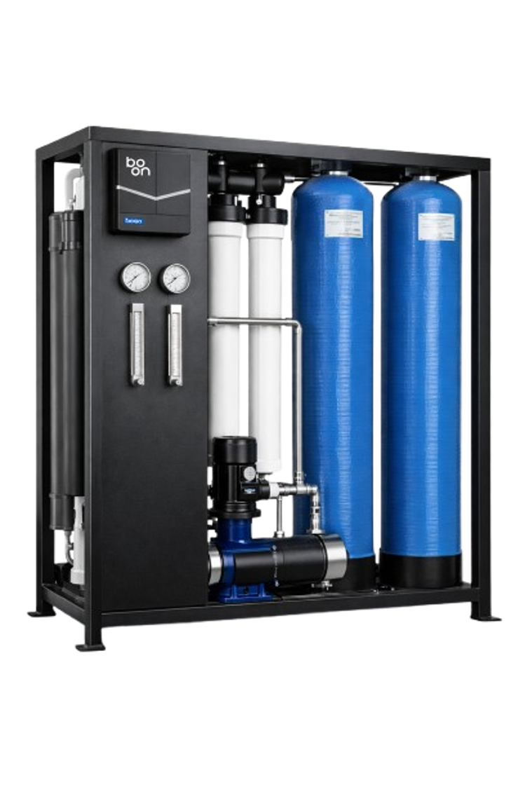 boon Purify Core C2 commercial RO plant — 250 to 2000 LPH freestanding skid